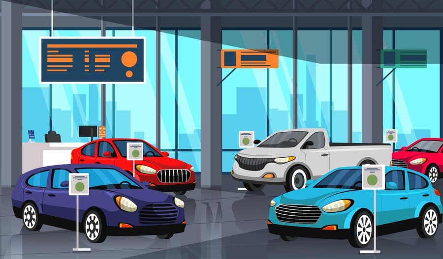 Car Showroom Center Illustration