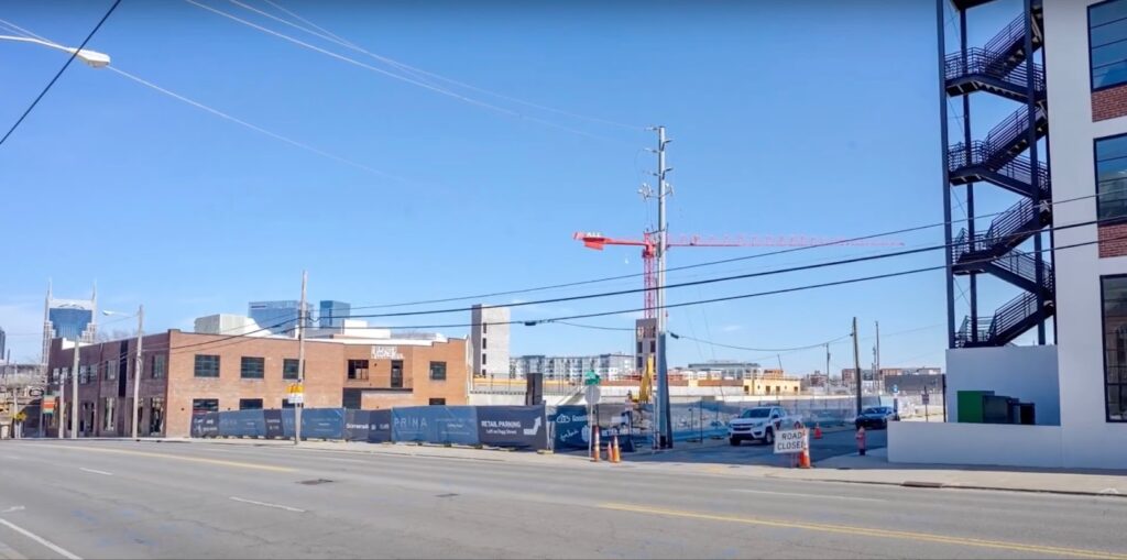 View of the construction site