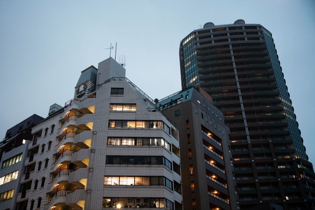 Modern urban buildings