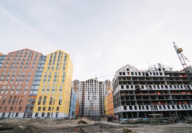 View of buildings under construction